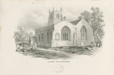 埃尔福德教堂（Elford Church）：石版画，nd [第19分] 作者 不明