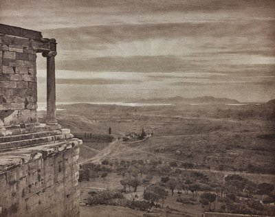 "En Grèce par monts et par vaux"（"在希腊穿越山脉和山谷"）：从先知宫高处俯瞰雅典山谷 作者 未知艺术家