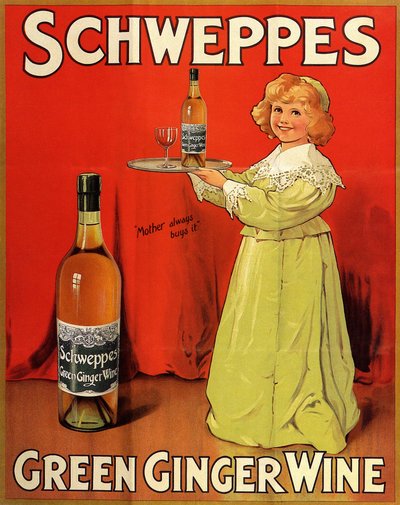 Schweppes Green Ginger Wine "软饮料的英文广告海报 作者 未知艺术家