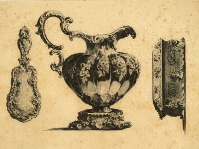 帕维尔王子 (Paul) Grigoryevich Demidoff (1738-1821) 的雕刻描绘了三件美容配饰 作者 不明
