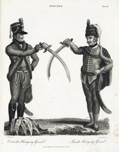 Escrime: garde ouverte en supination et garde fermee en supination, executees par des officiers suisse et prussien 作者 不明