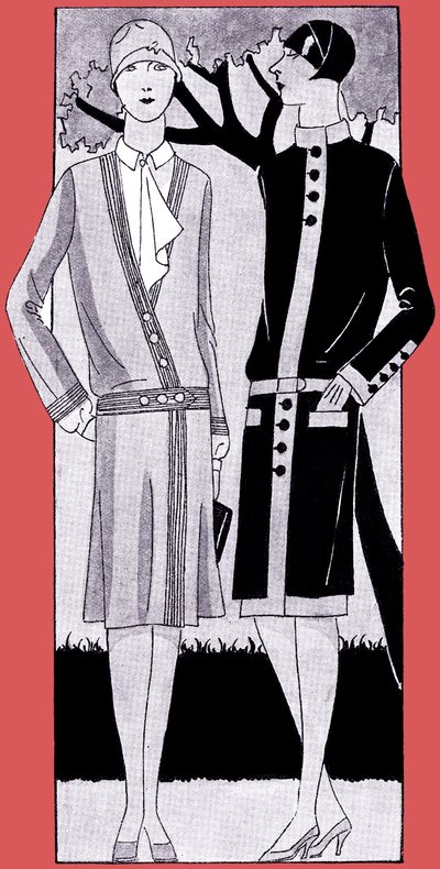 时尚：1928 年春天的连衣裙 作者 未知艺术家