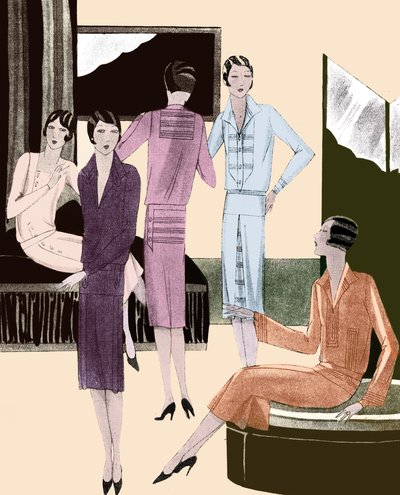 1928 年春季的时尚连衣裙 作者 未知艺术家