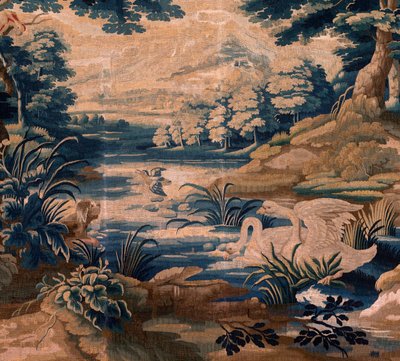 弗拉芒挂毯。故称 Verdure。奥德纳德工作室。340x451 厘米。发票 00020。 作者 Alec Hunter