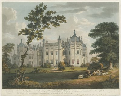 Forton-Aqualate Hall：有色浅绿色雕刻，编号[c 1814] 作者 不明