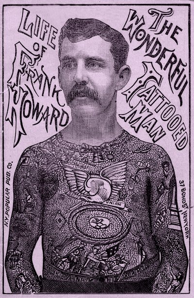 Frank Howard the Wonderful 纹身男，约 1900 年（彩色石版画） 作者 不明