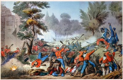 GARIBALDINI AL SESSA COMBAT 1860（印刷品） 作者 未知艺术家