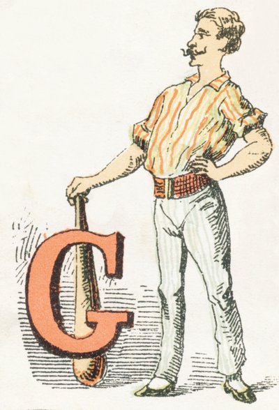 G - Gymnaste - Childish Alphabet, Editions Gordinne 1920（雕刻）。 作者 不明
