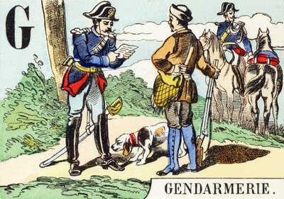 G : Gendarmerie - The Hunting Alphabet，c.1890（雕刻） 作者 不明