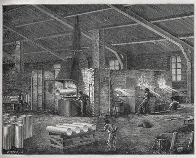 玻璃制造，约 1880 年（雕刻） 作者 未知艺术家