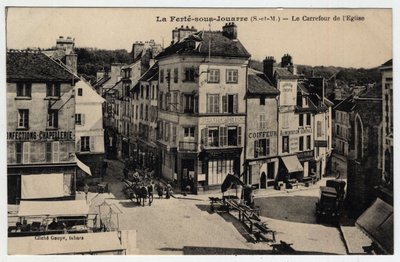 Ile de France, Seine et Marne (77), Ferte-sous-Jouarre (Ferte-sous-Jouarre): the crossroads of the Church - 明信片 19世纪末-20世纪初 作者 不明