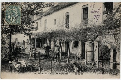 法兰西岛、马恩河谷 (94)、马罗莱昂布里 (Marolles-en-Brie)：Les Glycines - 1907 年的明信片 作者 不明