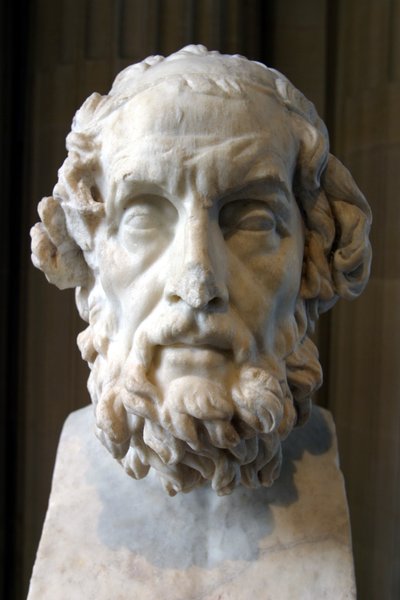 Imaginary portrait of Homere, Roman work from the 2nd century AD. Musee du Louvre, Paris. 作者 不明