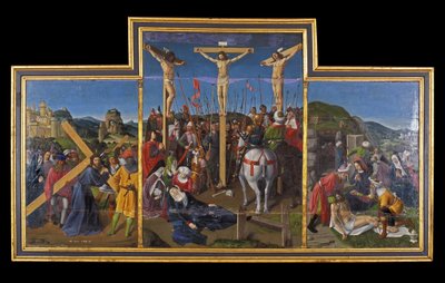 Indre & Loire N* 173 - Chateau de Loches - The altarpiece of the crucifixion - Ecole de Jean Fouquet - 1485 - 作者 不明