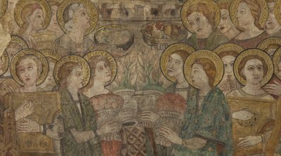 内部。北部通道。祭坛（Altar de las pinturas murales）。来自主礼拜堂的原件。壁画（壁画）。细节。14世纪末。 作者 不明