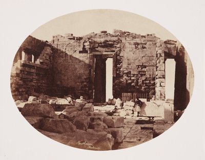 帕台农神庙内部，雅典，约1849年 作者 不明