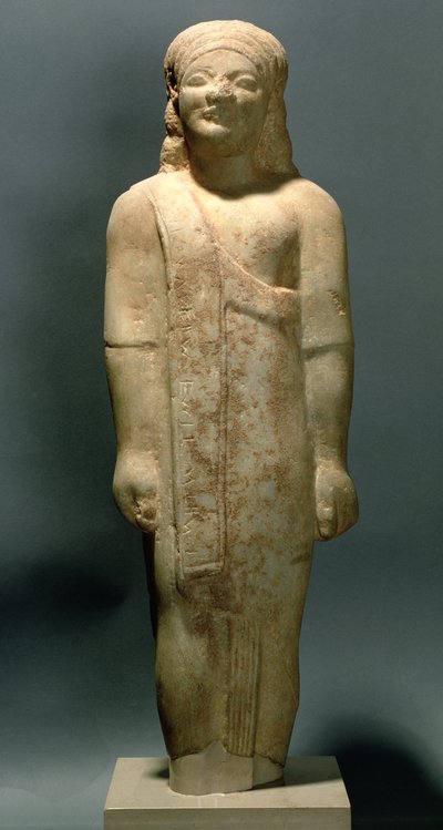 Kouros Dionysermos, Greek, Archaic Period, c.600 BC (stone) 作者 不明