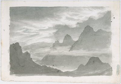 层层叠叠的层云，缠绕着山坡，约 1803-1811 年 作者 未知艺术家