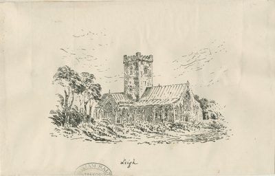 Leigh Church：石版画，nd [？19th cent] 作者 不明