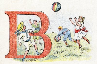 字母B的气球。磷酸盐法利耶斯的字母.雕刻。药剂师Pierre Emile Falieres的S.G.D.G.字母表.19世纪末的彩色石版画插图。16页。规格：103x154mm 作者 不明