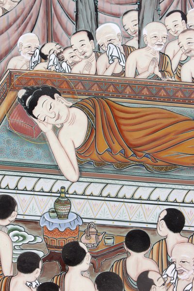 佛陀的生平 在传授佛法45年后，佛陀进入了帕里涅槃，首尔，Coree du Sud 作者 不明