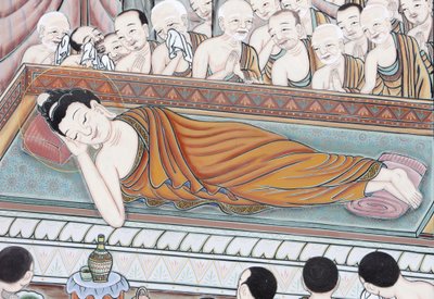 佛陀的生平 在传授佛法45年后，佛陀进入了帕里涅槃，首尔，Coree du Sud 作者 不明