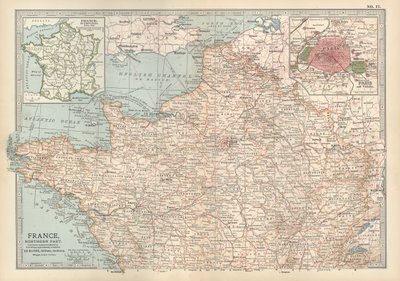 法国地图，约 1900 年（雕刻） 作者 未知艺术家