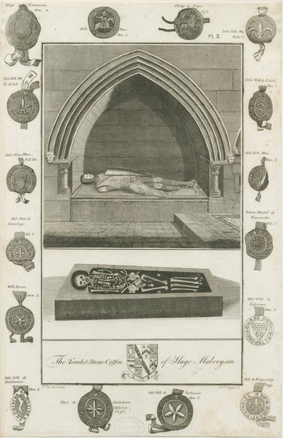 Mavesyn Ridware-雨果·马维森之墓：版画，1785 作者 不明