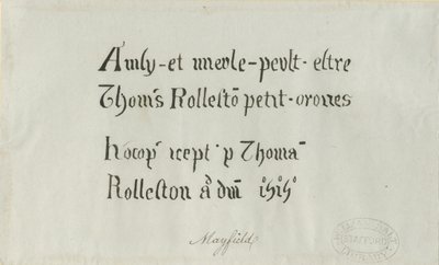 梅菲尔德教堂（Mayfield Church）-托马斯·罗尔顿（Thomas Rolleston）题词：钢笔画，nd [？18th cent] 作者 不明