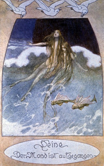 美人鱼，约 1900 年（明信片） 作者 Unbekannter Künstler