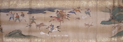 猴子狩猎（水墨、色彩、纸张） 作者 未知艺术家
