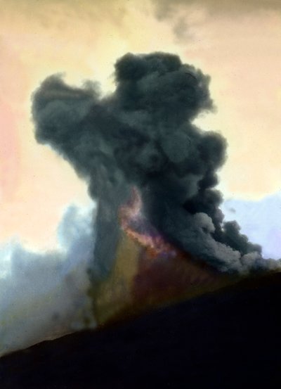1910 年埃特纳火山爆发 作者 未知艺术家