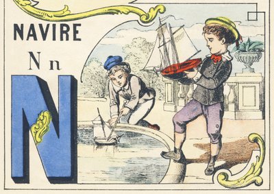 N : navire - Games Alphabet，c.1890（插图） 作者 不明