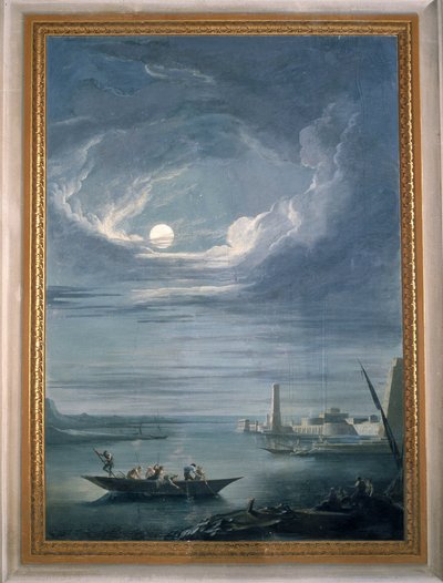 渔民夜景。议事厅壁画 作者 未知艺术家