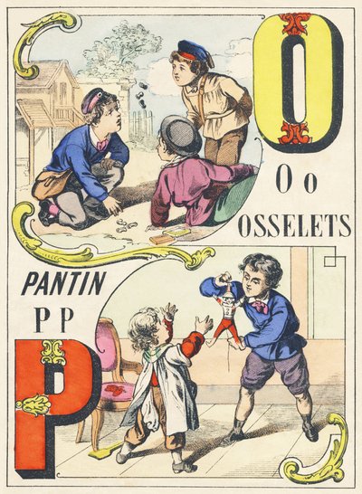 OP：osselets，潘丁-游戏字母，约1890年（插图） 作者 不明