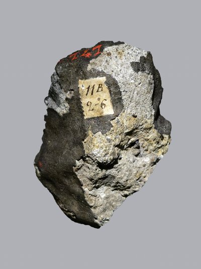 普通软玉石（LL5）。1794年在锡耶纳（意大利）的Tombee。巴黎国家自然历史博物馆。 作者 不明
