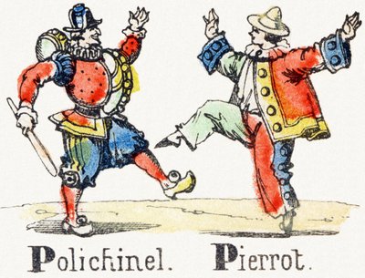 P - Polichinelle Pierrot - Child Entertainment Alphabet c.1890（石版画） 作者 不明