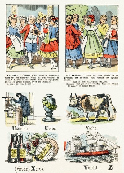 第8页-拉隆德的勒巴尔服装-儿童娱乐字母c.1890（石版画） 作者 不明