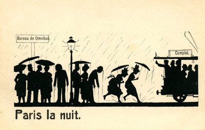 夜巴黎（"Paris la nuit"），约 1900 年。 作者 未知艺术家