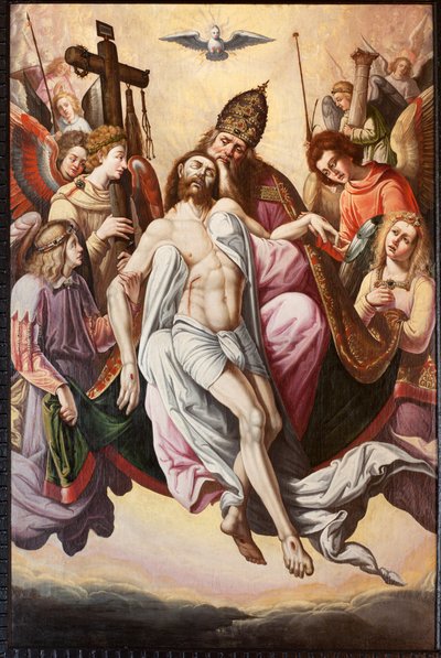 教区教堂（教区教堂 Sint-Dionysius van Lede）。 内部的。 合唱团。 一幅画。 假设。 作者 未知艺术家