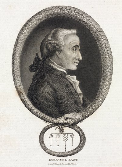 Portrait du philosophe Emmanuel Kant (1724-1804), dans un cadre forme par un serpent qui se mord la queue 作者 不明