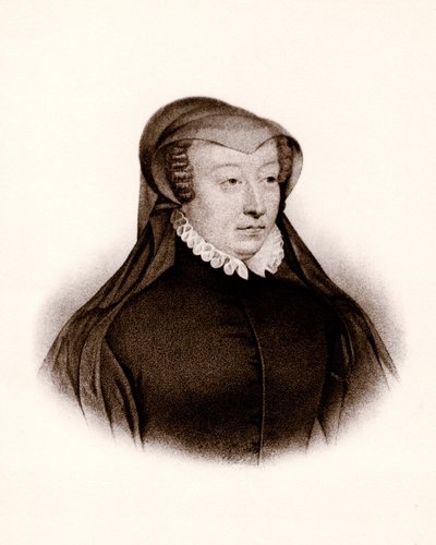 凯瑟琳-德-美第奇（Caterina de Medici）（1519-1589 年）肖像。法国王后，19 世纪版画 作者 未知艺术家