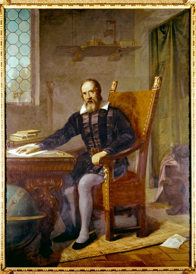 伽利略-伽利莱（1564 - 1642）肖像 - 佚名画作 - Lastra a Signa, villa selva, 意大利 作者 未知艺术家