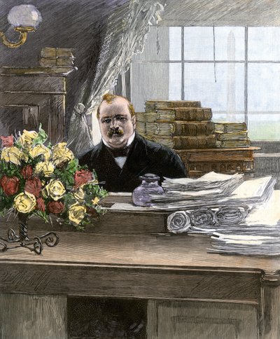 美国总统斯蒂芬-格罗弗-克利夫兰（1837-1908 年）肖像 作者 未知艺术家