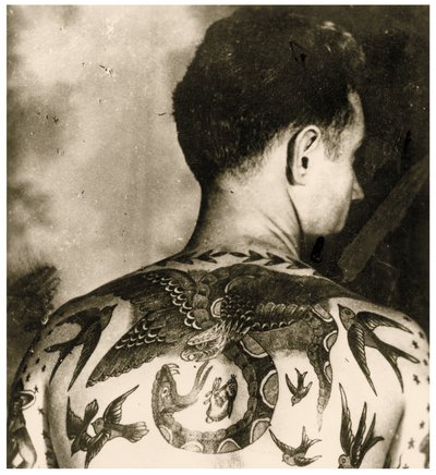 汤姆-斯蒂芬肖像，伯特-格林刺青，约 1942 年（照片） 作者 未知艺术家