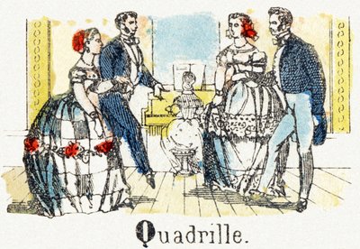 Q - Quadrille - Child Entertainment Alphabet c.1890（石版画） 作者 不明