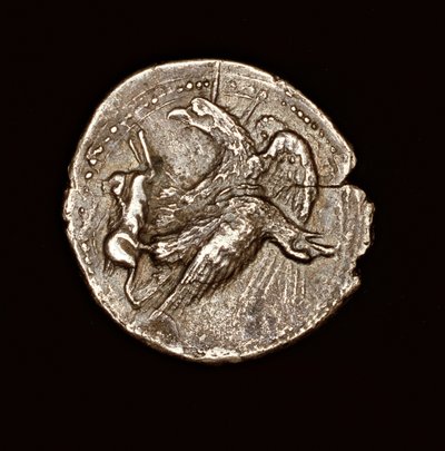 罕见的古希腊硬币，四分银币，Arigentum，雄鹰与野兔，公元前 411 年（照片） 作者 未知艺术家