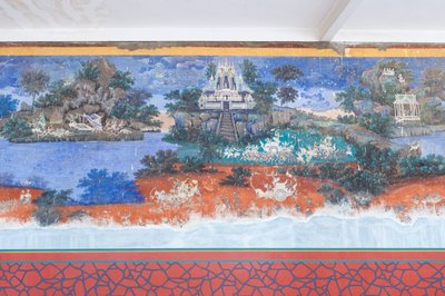 柬埔寨金边王宫建筑群墙壁上的 Reamker 壁画（照片） 作者 未知艺术家