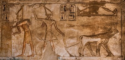 非洲埃及底比斯西部卢克索拉美西斯三世神庙 Medinet Habu 第 26 号房间东北墙上的火光场景浮雕（照片） 作者 未知艺术家