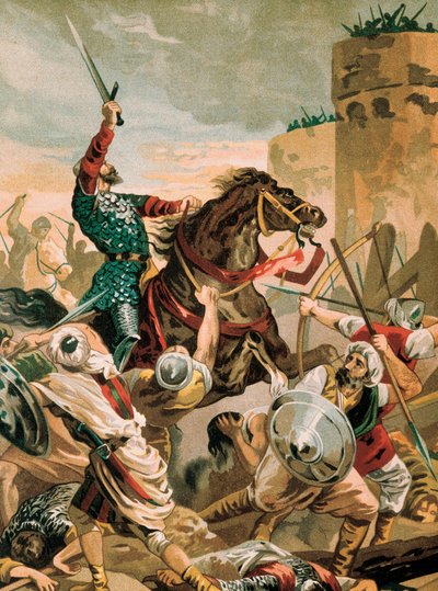 熙德，罗德里戈-迪亚斯-德-维瓦尔（1043-1099 年），西班牙骑士，1099 年围攻巴伦西亚抵抗萨拉森人时的英雄。 作者 Unbekannter Künstler